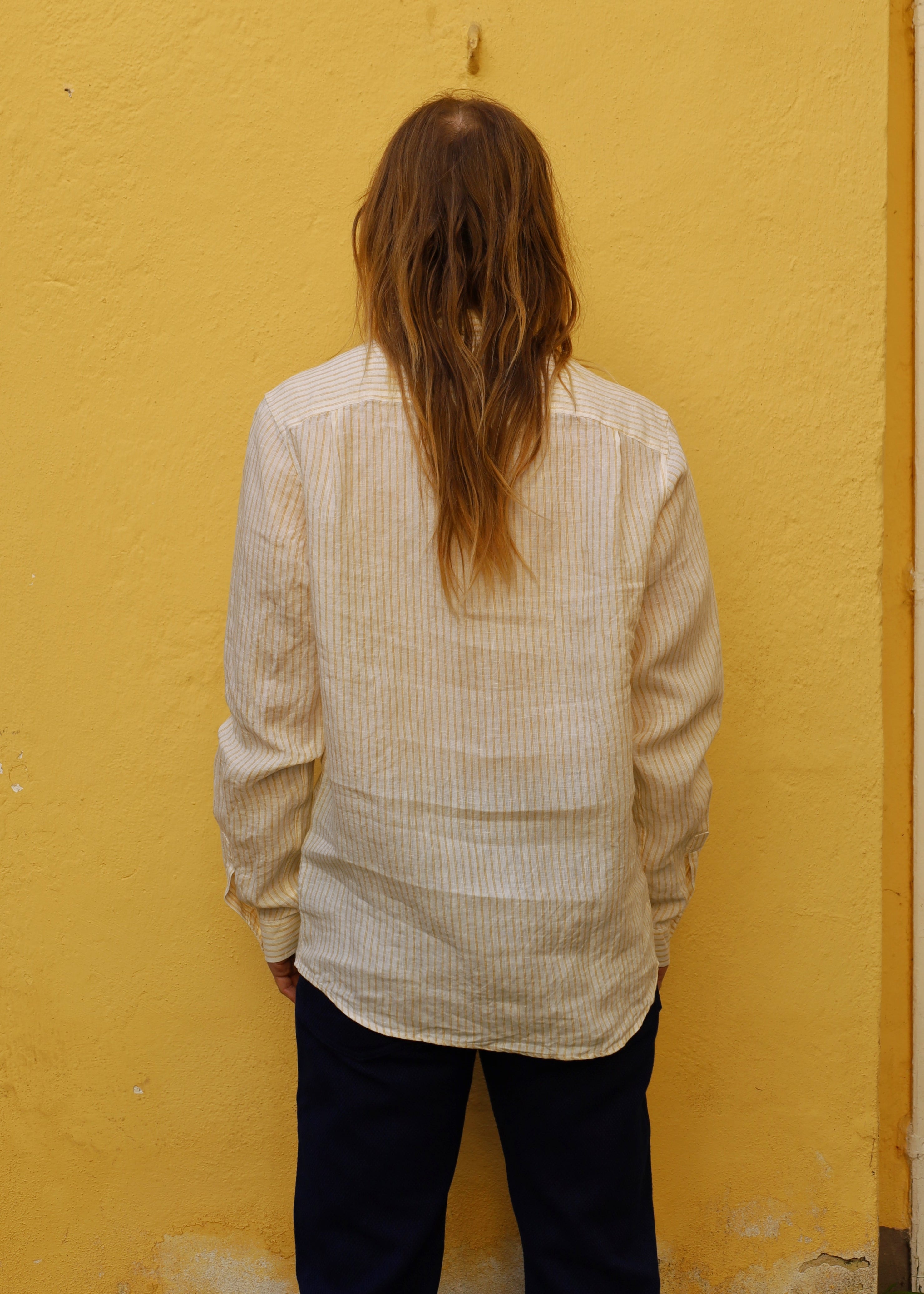 NATHAN linen stripe yellow