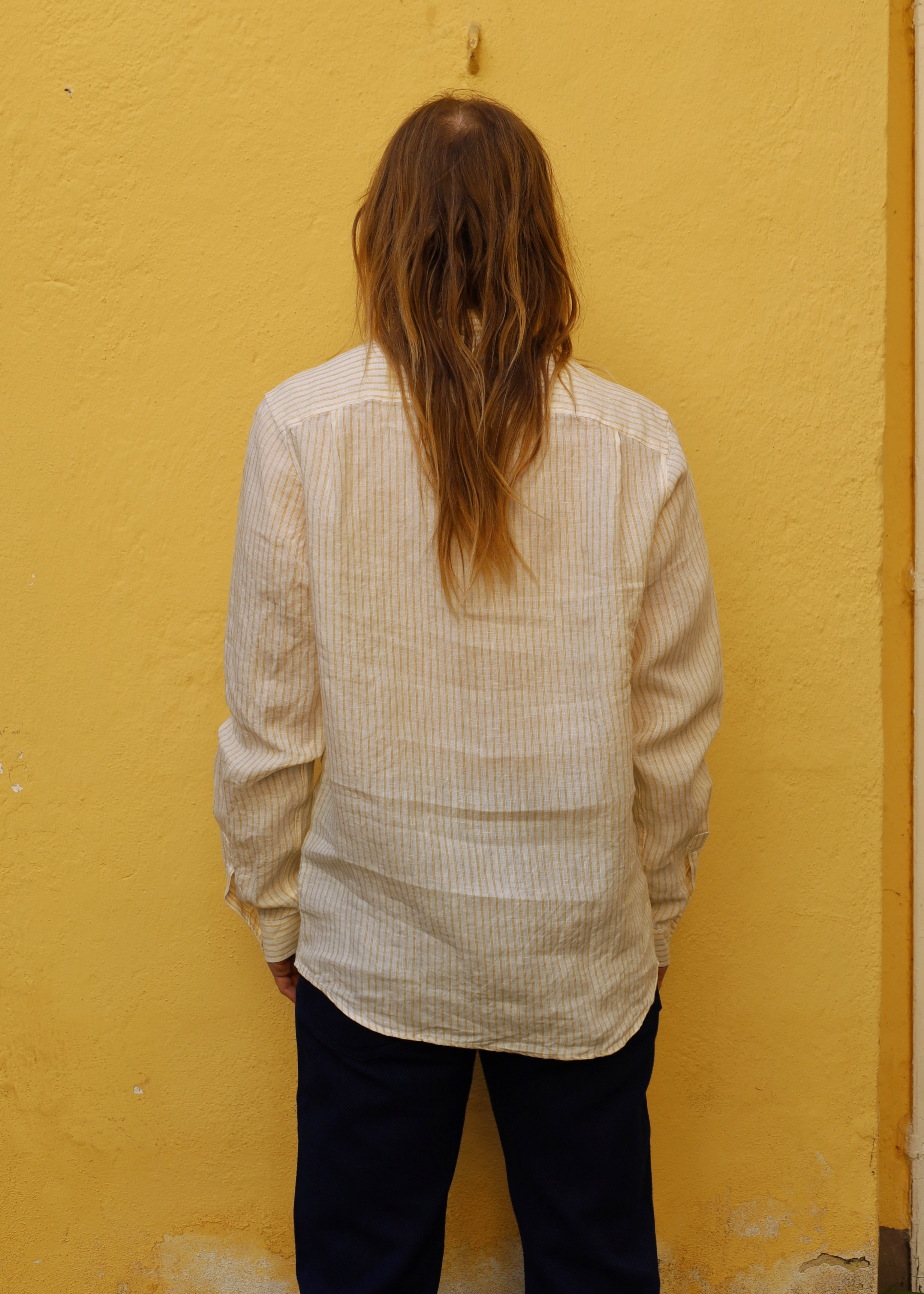 NATHAN linen stripe yellow