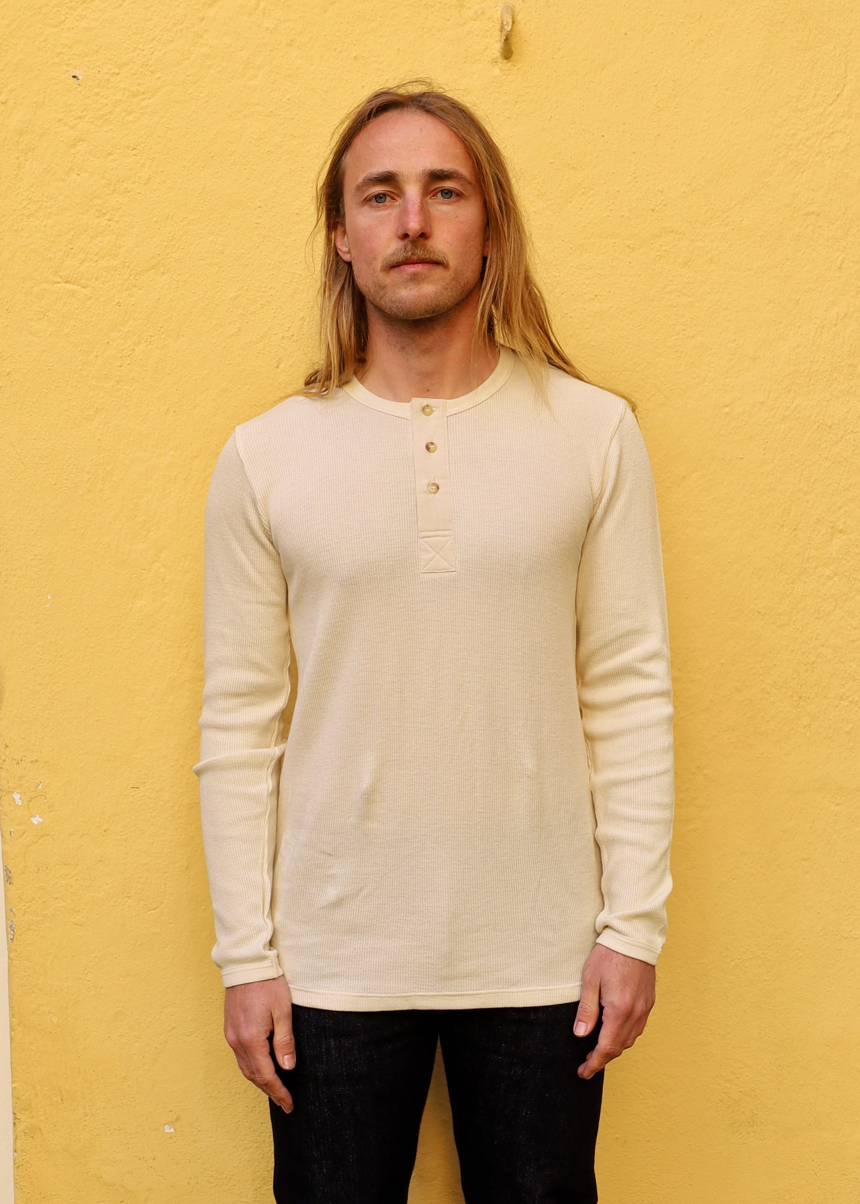 Folktrikå Henley 001 - Ecru