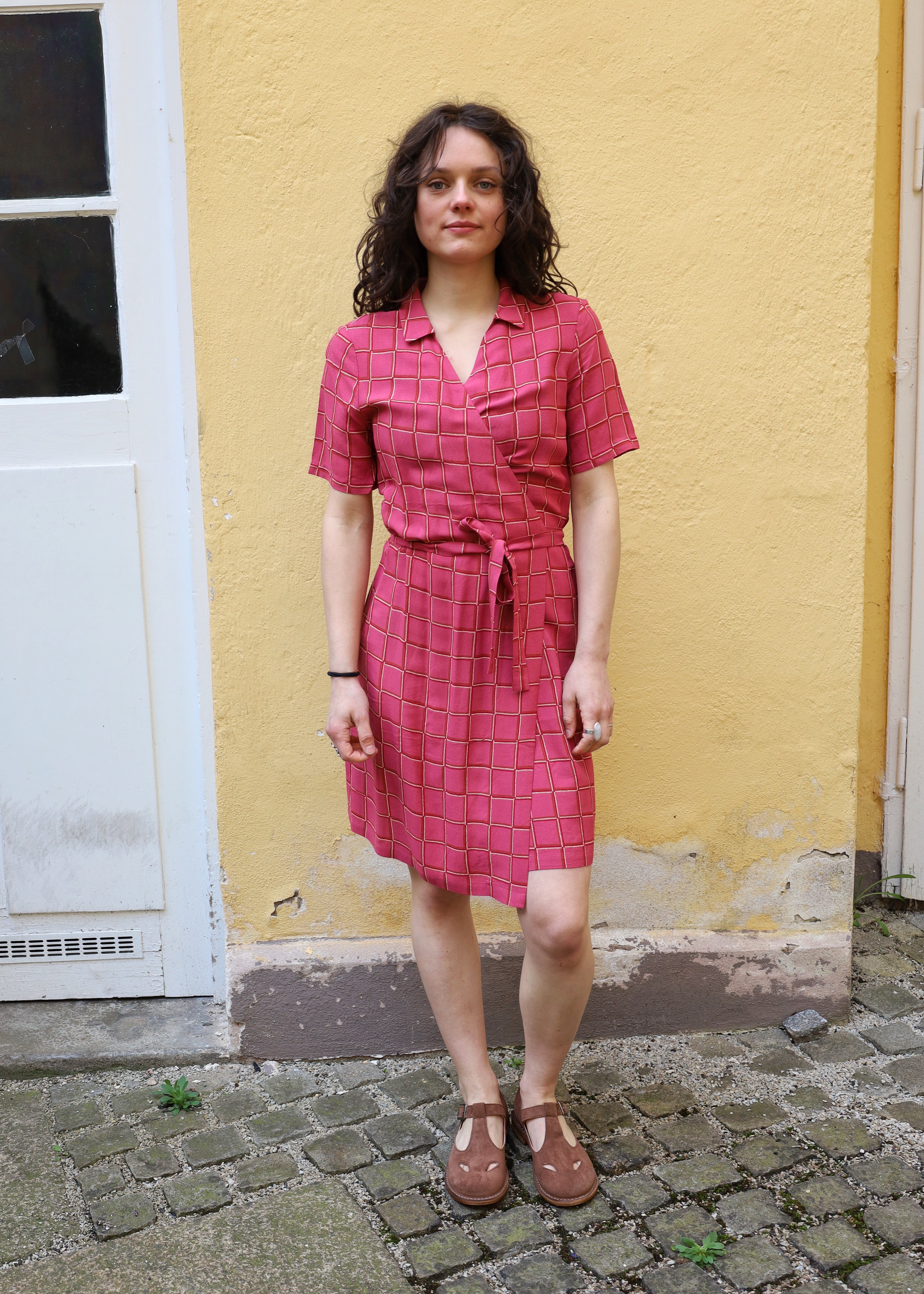 Dotted Checks Print Dress
