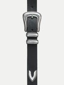 Western Silver Belt Black