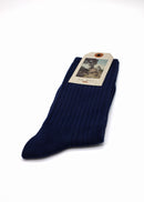 W' Cotton Ribbed Socks Blue