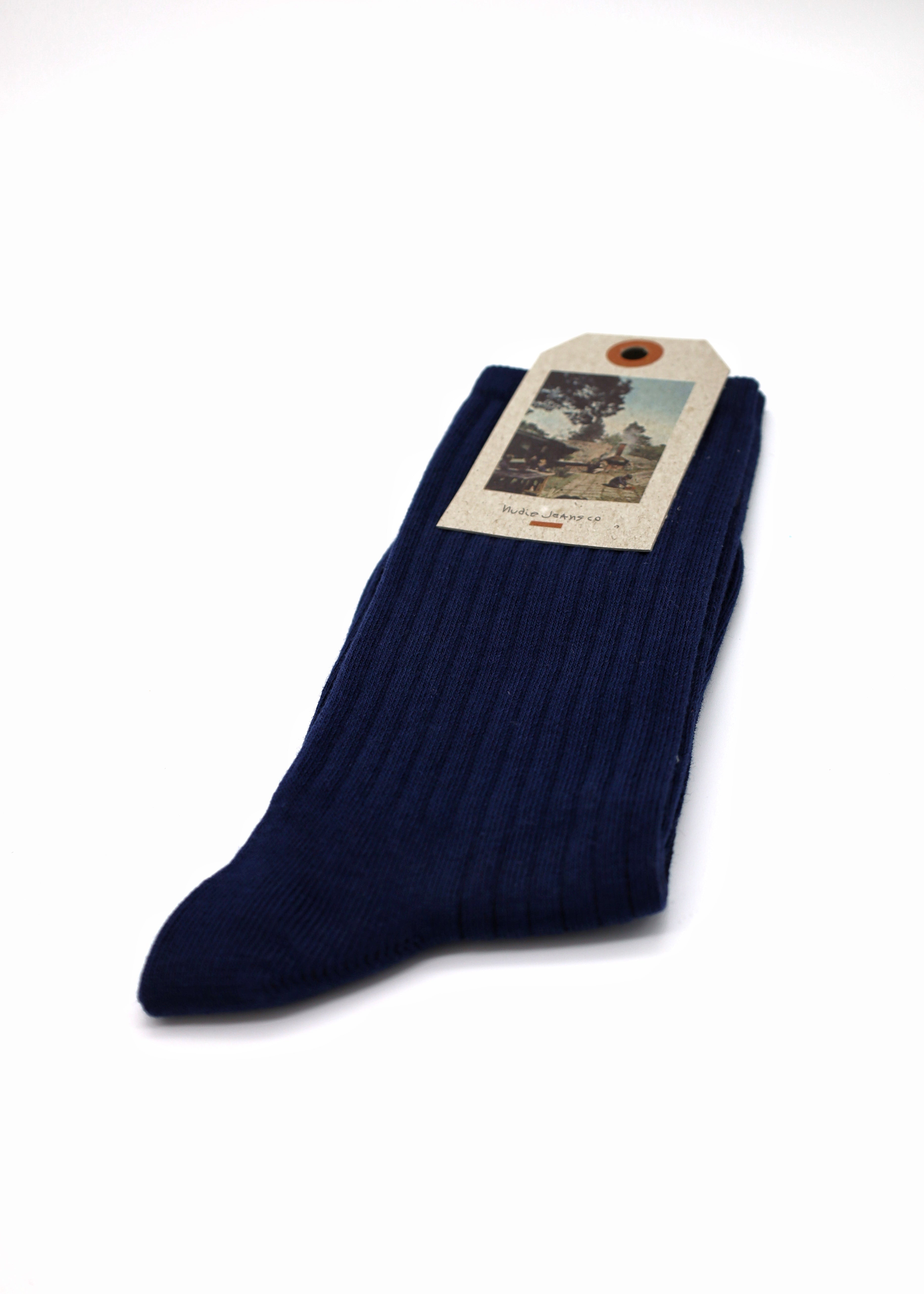 W' Cotton Ribbed Socks Blue