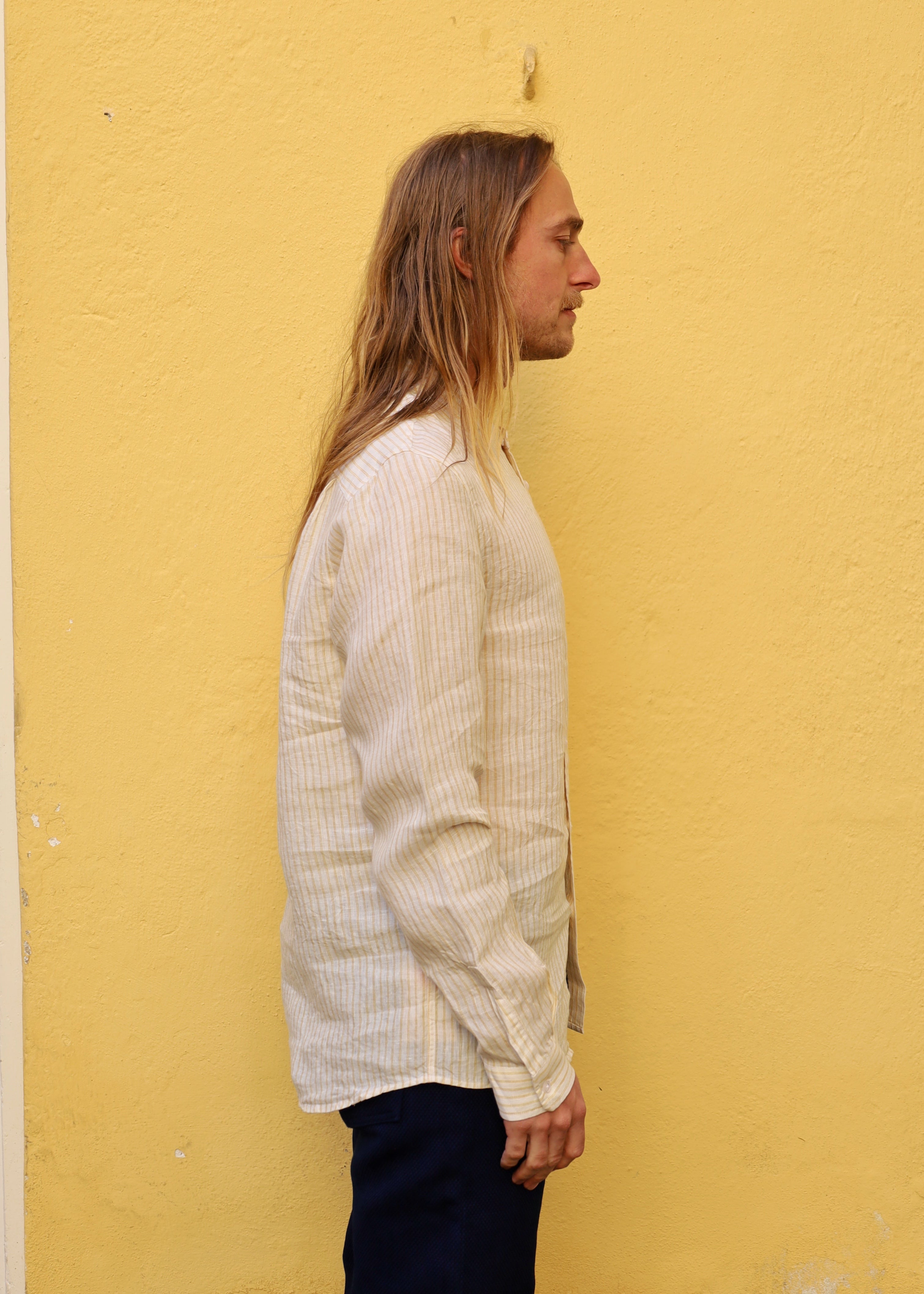 NATHAN linen stripe yellow