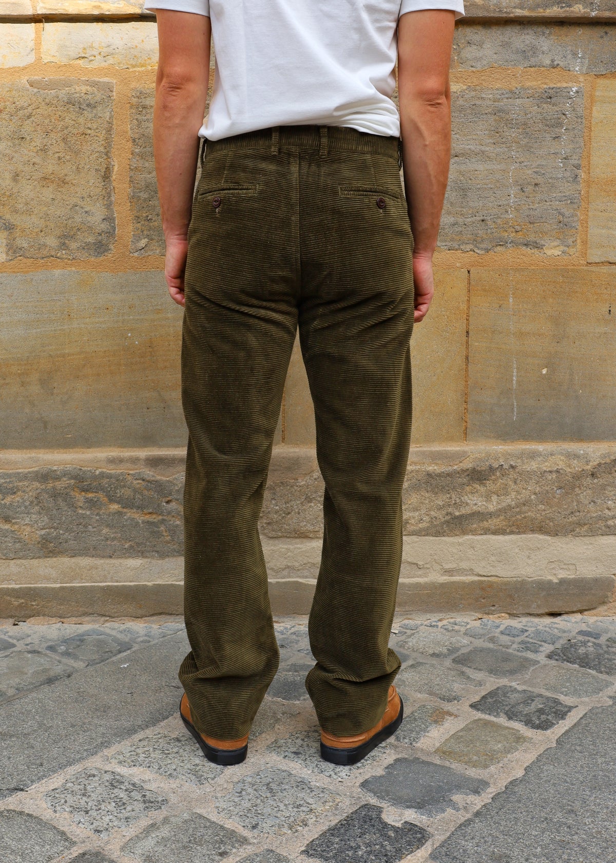 Chino Pant Horizontal- Green Kindermann Cord
