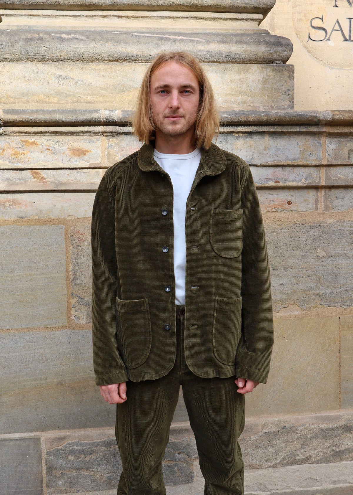Shawl Collar Kindermann - olive