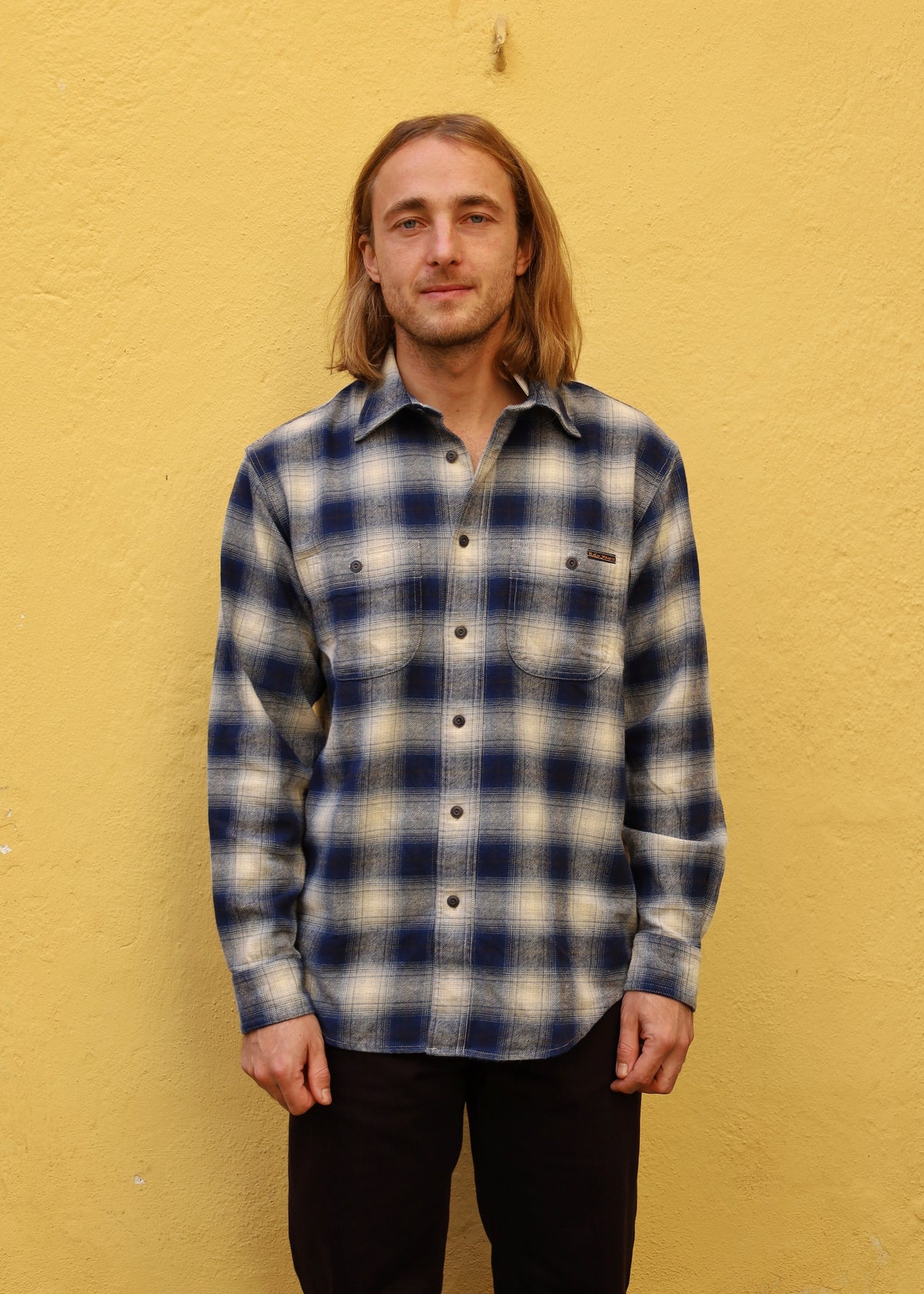 Julian Worker Shirt - Checked Blue