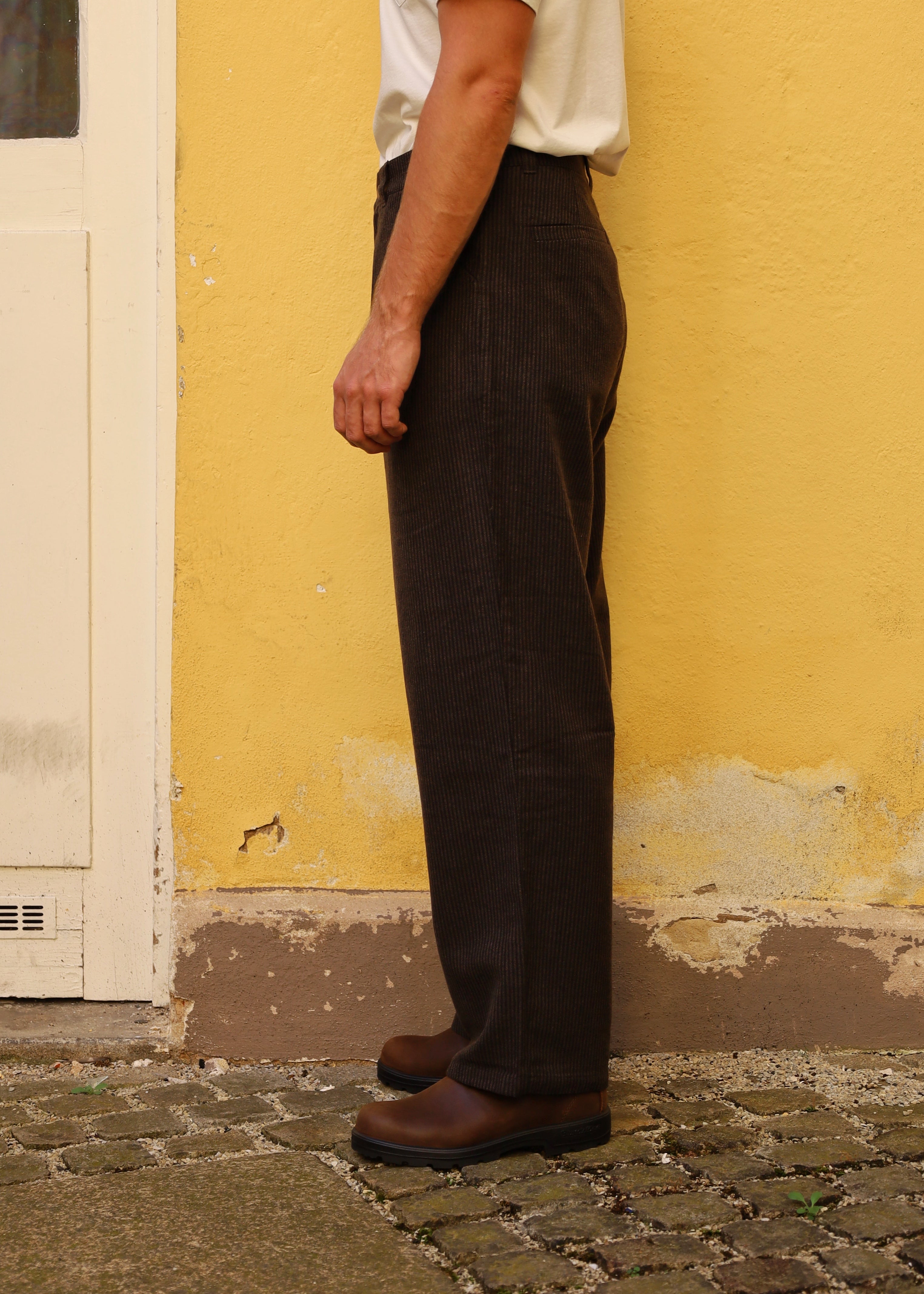 CARLO Flannel striped brown