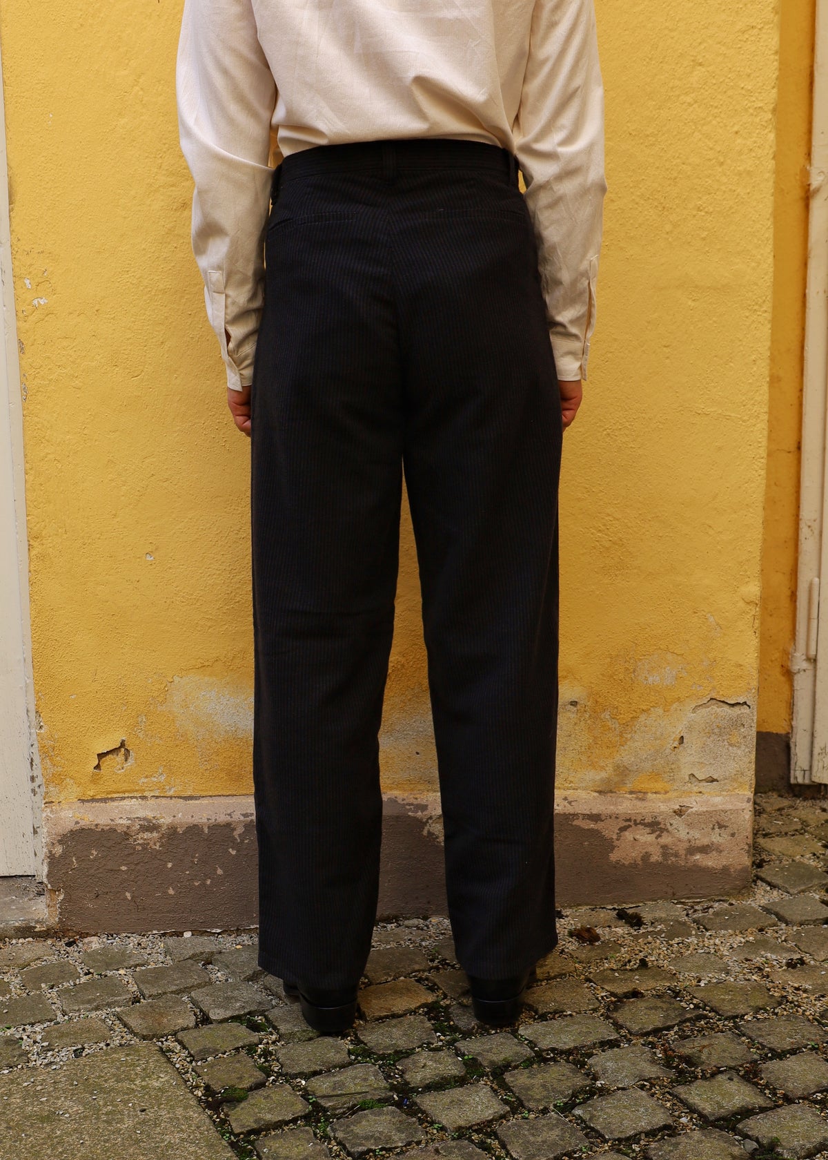 CARLO Flannel - striped charcoal