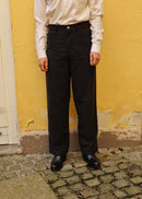 CARLO Flannel - striped charcoal