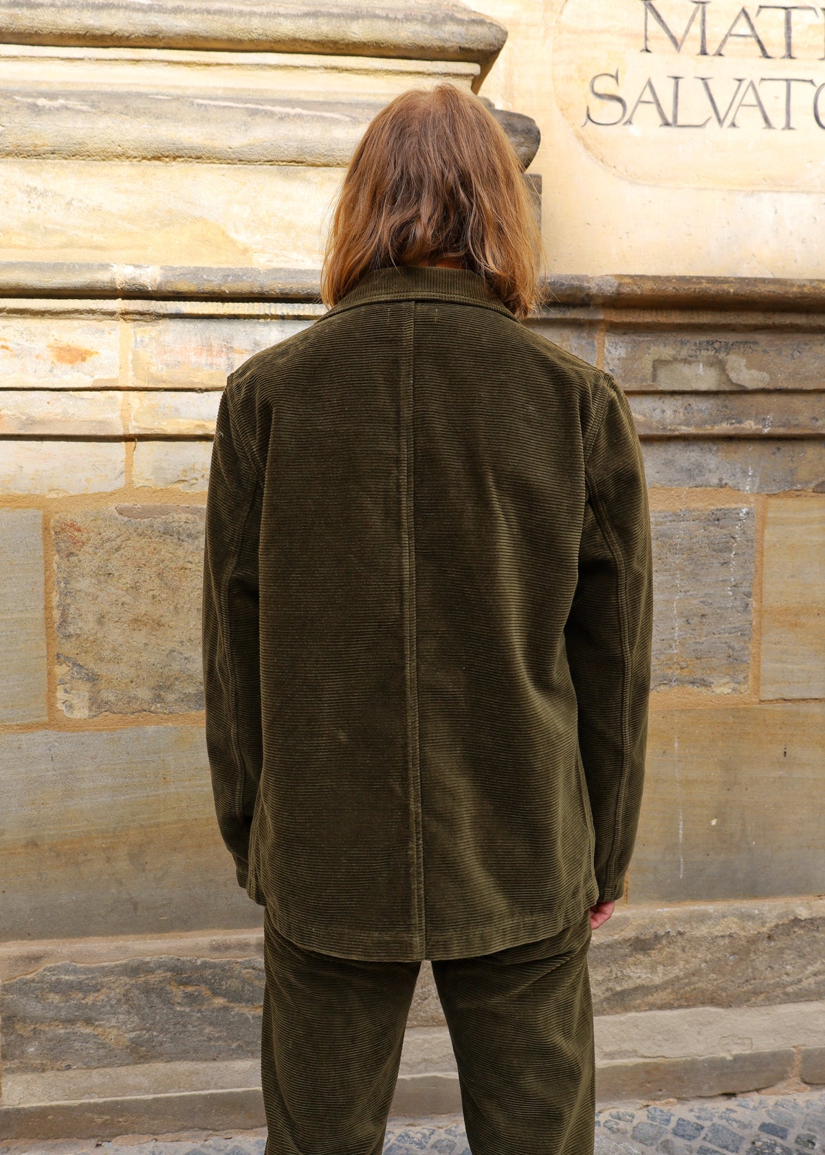 Shawl Collar Kindermann - olive