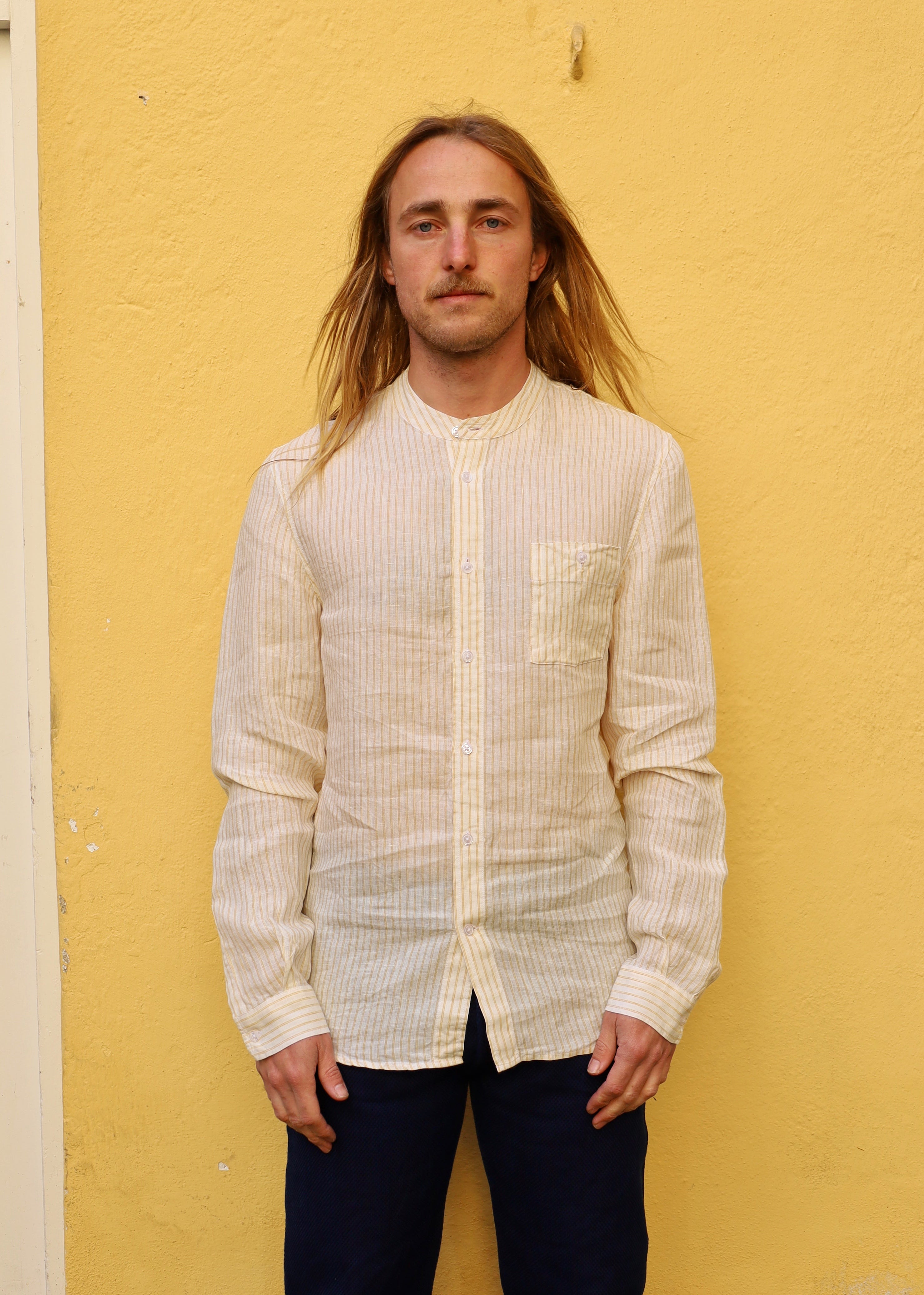 NATHAN linen stripe yellow