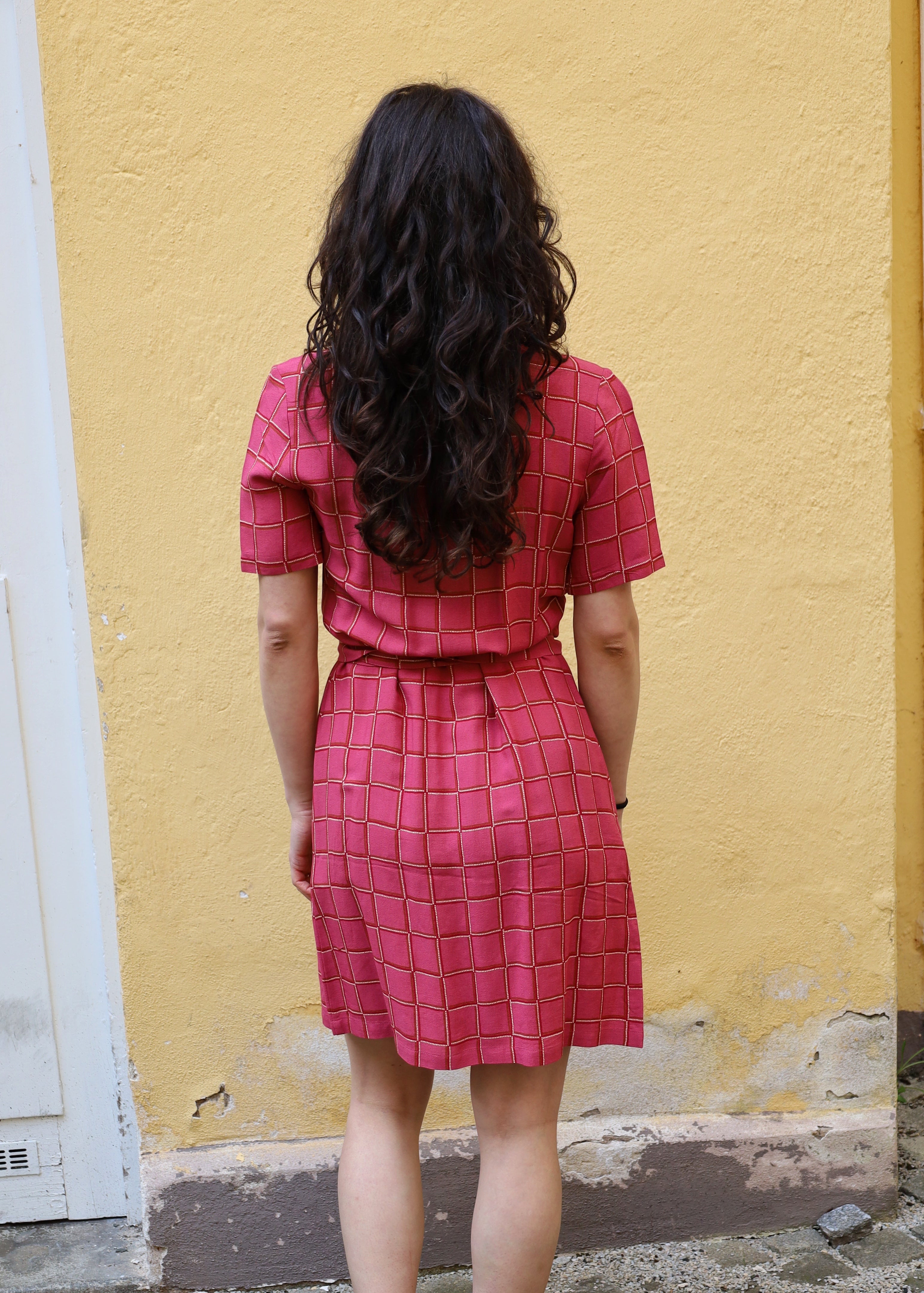 Dotted Checks Print Dress