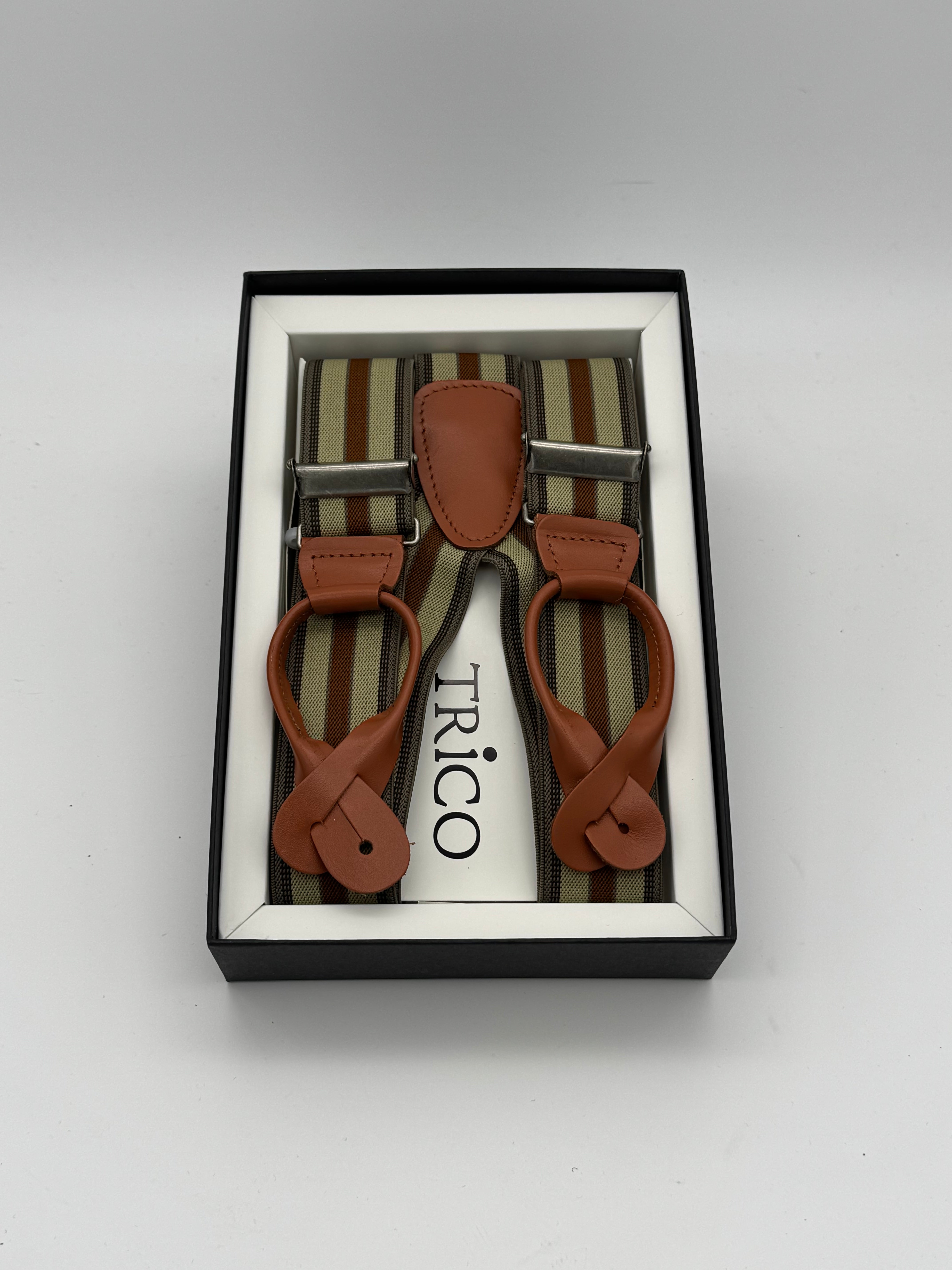 Hosenträger - Stripe / Cognac