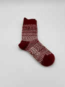 Wool Jacquard Socks - Wine
