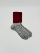 Mohair Wool Pile Socks Bordeaux