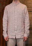 KEN Shirt Pure Linen Striped Rust