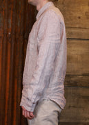 KEN Shirt Pure Linen Striped Rust